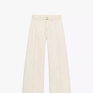 Zara Cream Wide-Leg Jeans